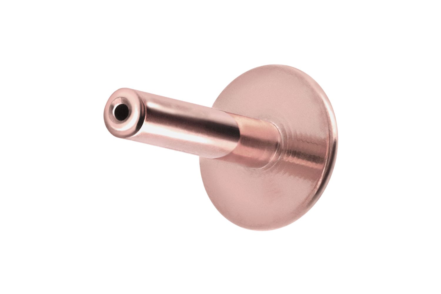 Titan Labret Piercing mit Push Fit ohne Kugel ABGERUNDETE PLATTE